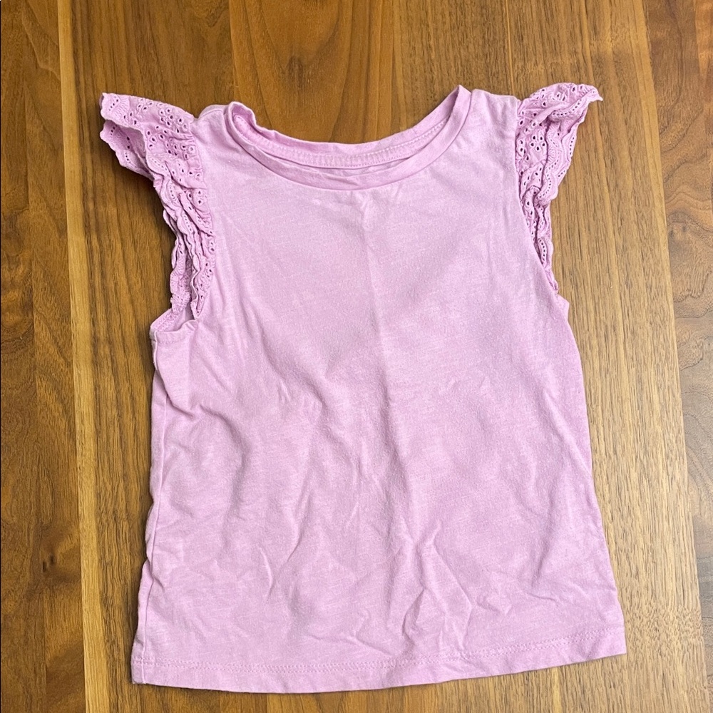 Cat & Jack Light Pink Eyelet Sleeve Tank Top